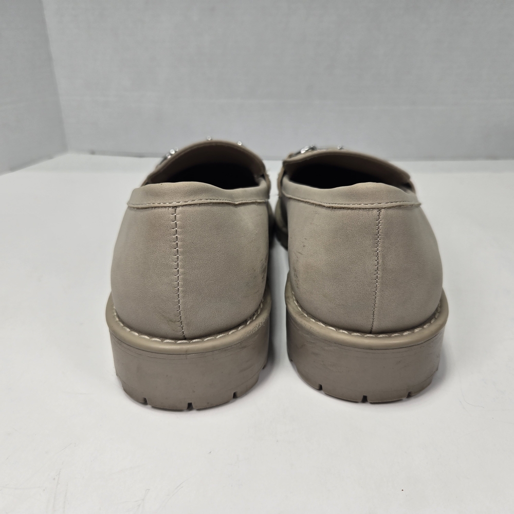 Dolce Vita Claudia Chunky Beige Horsebit Penny Loafers w/ Silver Accent Size 10 - Picture 5 of 14